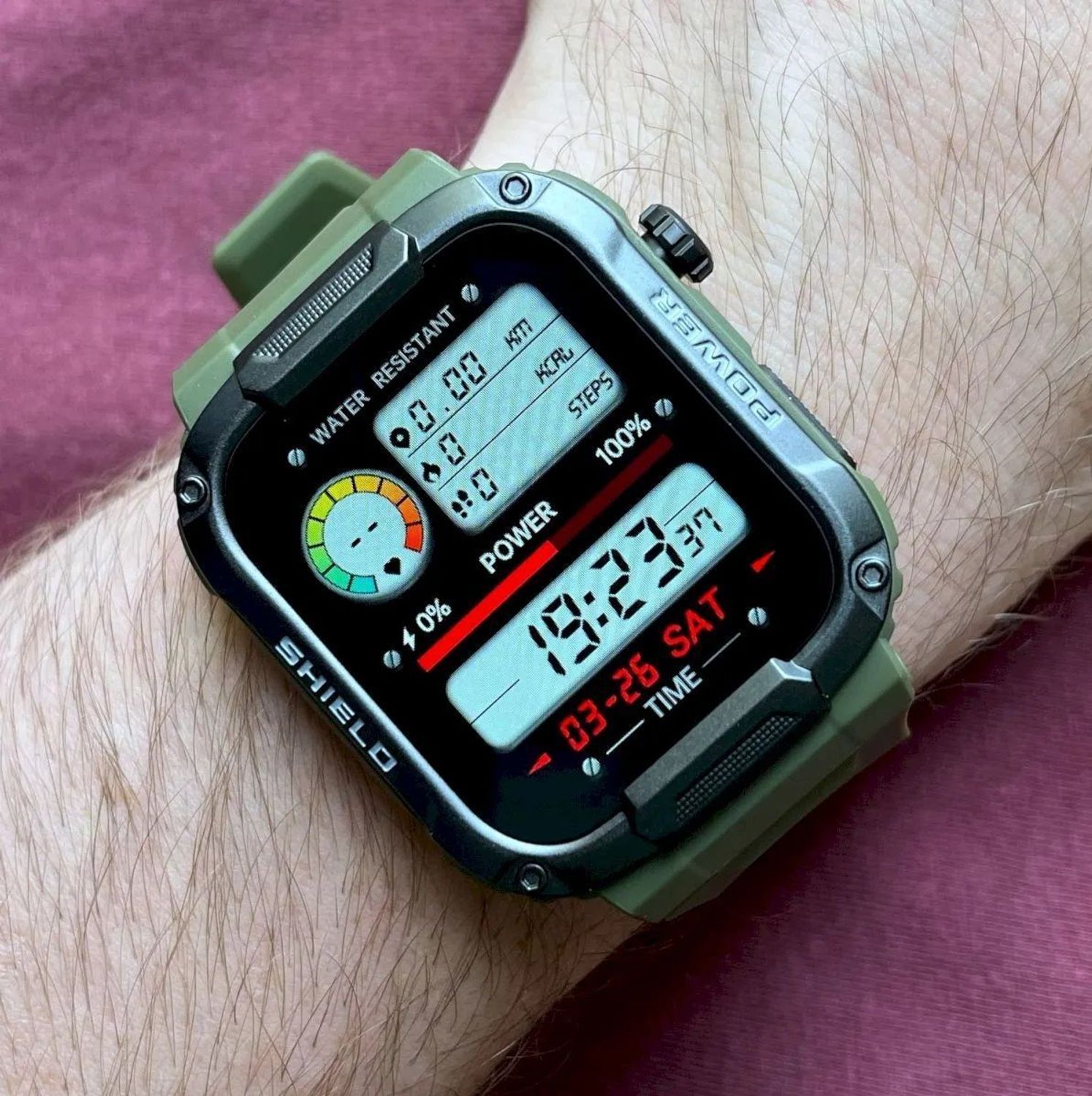 Zegarek męski Smartwatch Rubicon na pasku wojskowy RNCF07 z rozmowami. Zegarek sportowy smartwatch. Zegarek z powiadomieniami. Zegarek Rubicon smartwatch męski. Zegarek smartwatch wojskowy idealny na prezent (4).jpg